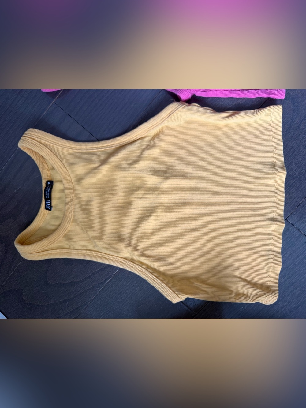 Zara Yellow Ribbed Bandeau Tank set of 2